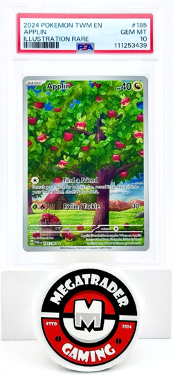 ‼LOW POP GEM MINT‼Pokemon Eng. Twilight Masquerade IR Holo APPLIN 185 PSA 10 - Image 1