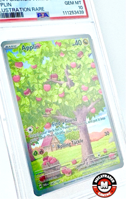 ‼LOW POP GEM MINT‼Pokemon Eng. Twilight Masquerade IR Holo APPLIN 185 PSA 10 - Image 2