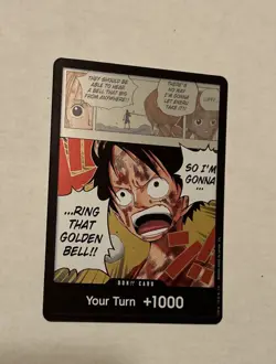 One Piece Ring That Golden Bell Luffy Don!! Don!! Regular English Card - Image 1