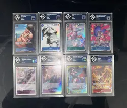 One Piece KCG Graded Lot of 8 Cards English - Image 1