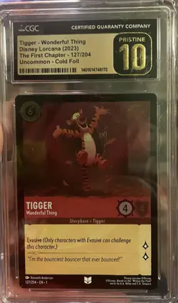 CGC 10 *PRISTINE* Disney Lorcana Tigger Wonderful Thing 127/204 FOIL - Image 1