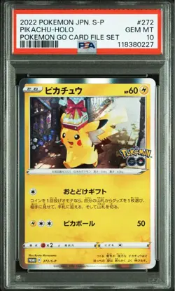 2022 Pokemon Cards Go Pikachu Otokoke Gift Psa10 - Image 1