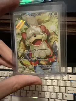 Pokemon TCG Hisuian Growlithe Twilight Masquerade Full Art Holo Card 181/167 - Image 1