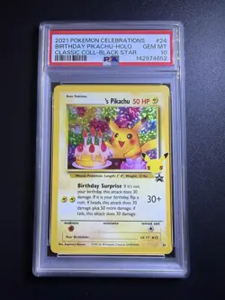 2021 POKEMON CELEBRATIONS CLASSIC COLLECTION #24 BIRTHDAY PIKACHU-HOLO PSA 10 - Image 1
