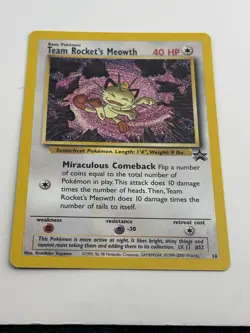 Team Rocket's Meowth 18/53 Wotc Black Star Promo Pokemon NM - Image 5