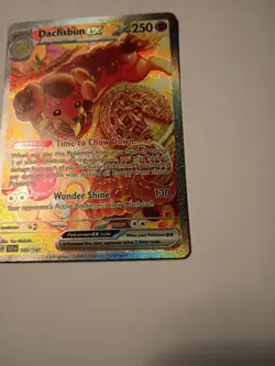 Pokemon TCG Dachsbun ex 169/142 SV07 Stellar Crown SIR Full Art Holo NM - Image 3