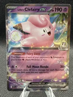 Lillie's Clefairy ex 076/217 Double Rare Pokemon Ascended Heroes NM - Image 1