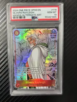 Silvers Rayleigh OP08-118 Manga PSA 10 Two Legends One Piece TCG (free case) - Image 1