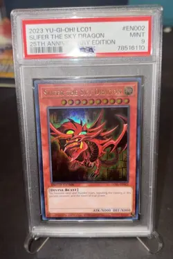 PSA 9 Slifer The Sky Dragon LC01 EN002 25th Anniversary Yu-Gi-Oh Mint Slab - Image 1