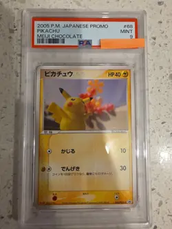 PSA 9 Pokemon Japanese PIKACHU Meiji Chocolate Promo #68/PCG-P 2005 - Image 1