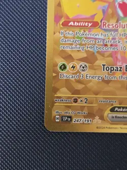 Pokemon TCG Pikachu Ex Surging Sparks Hyper Rare Gold 247/191 NM - Image 4