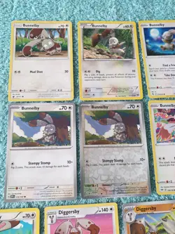BUNNELBY & DIGGERSBY BUNDLE OF POKEMON CARDS - Image 2