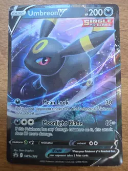 Pokemon Umbreon v SWSH203 Black Star Promo Full Art Ultra Rare Holo Card - Image 1