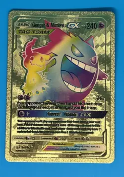 Pokemon Gengar & Mimikyu Gold Foil Fan Art Card - Image 1