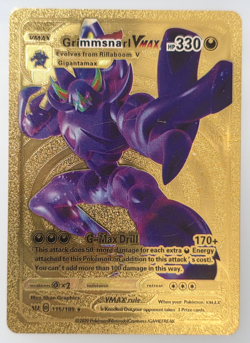 Pokemon Grimmsnarl VMAX 330hp Gold Foil Fan Art Collector Card TCG - Image 1