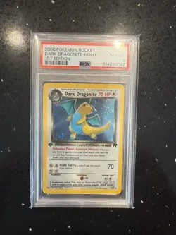 Pokemon Dark Dragonite 1st Edition Holo Rare Card 5/82 PSA 8 - Image 1