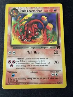 DARK CHARMELEON W Stamp 32/82 Kraft Promo Team Rocket Pokemon Card MP - USA SELL - Image 1