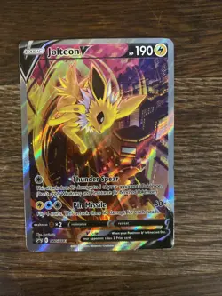 Jolteon v SWSH183 Pokemon TCG Sword & Shield Holo Black Star Promo Card - Image 1