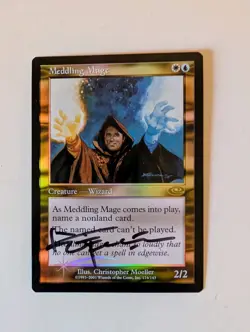 MTG Magic Foil Meddling Mage Planeshift Signed by Christopher Moeller - Image 1