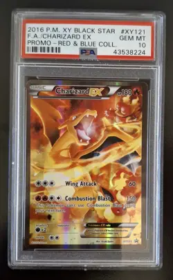 2016 Pokemon XY F.A./CHARIZARD EX PSA 10 BLACK STAR PROMO RED & BLUE COLL XY 121 - Image 1