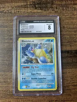 CGC 8 Blastoise 2009 Platinum 2/127 Holo Pokemon Card - Image 1