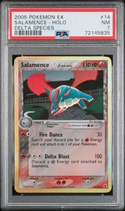 Pokemon TCG PSA 7 Salamence EX Delta Species 14/113 Holo - Image 1