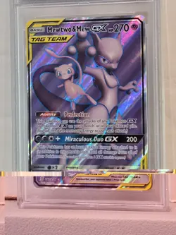 2019 Pokemon Sun Moon Unified Minds Full Art MEWTWO & MEW gx English PSA 9 MINT - Image 3