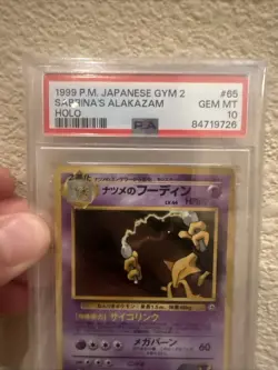 1999 POKEMON JAPANESE GYM 2 #65 SABRINA'S ALAKAZAM-HOLO PSA 10 - Image 2