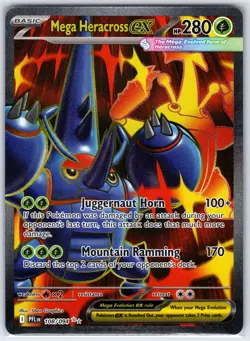 Mega Heracross ex 108/094 Ultra Rare Phantasmal Flames Pokemon Holo Near Mint - Image 1