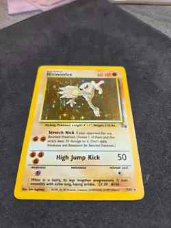 1999 Pokemon Fossil Hitmonlee Holo Rare 7/62 LP WOTC Vintage - Image 3
