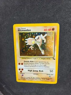 1999 Pokemon Fossil Hitmonlee Holo Rare 7/62 LP WOTC Vintage - Image 4