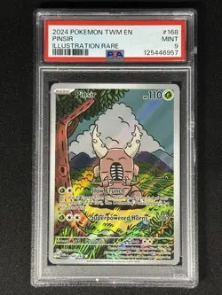 2024 POKEMON TWM EN-TWILIGHT MASQUERADE ILLUSTRATION RARE #168 PINSIR PSA 9 - Image 1