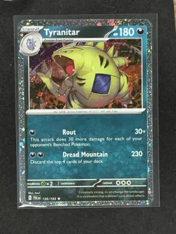 Tyranitar 135/193 SWIRL Cosmos Holo Pokemon TCG SV Paldea Evolved PACK FRESH NN - Image 1