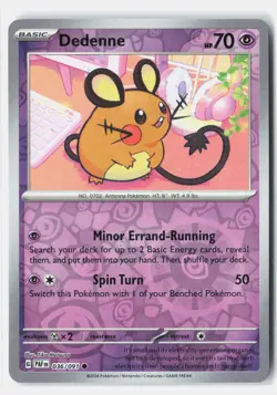Dedenne 036/091 Common Paldean Fates Pokemon Reverse Holo Near Mint Tika Matsuno - Image 1