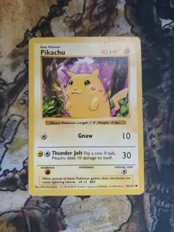 1999 Pokemon Base Set: Pikachu Shadowless (58/102) Red Cheeks - Image 1