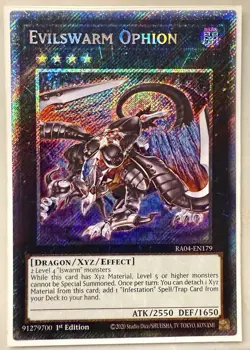 Evilswarm Ophion 1st Edition Platinum Secret Rare RA04-EN179 Yu-Gi-Oh! - Image 1