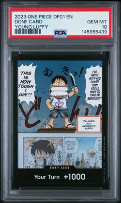DON!! Card (Young Luffy) (Devil Fruits Collection Vol. 1) One Piece Promo PSA 10 - Image 1
