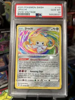 Pokemon SWSH Vivid Voltage Jirachi 119/185 Amazing Rare Holo Foil PSA 10 - Image 1
