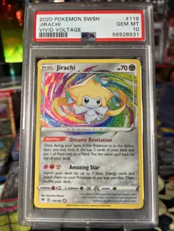 Pokemon SWSH Vivid Voltage Jirachi 119/185 Amazing Rare Holo Foil PSA 10 - Image 2