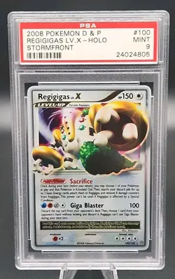 PSA 9 Mint Pokemon Diamond & Pearl Stormfront Regigigas LV.X #100 Ultra Rare - Image 1