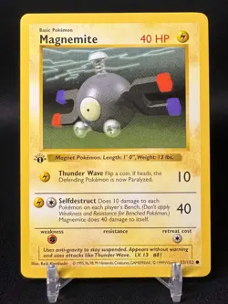 Magnemite - Pokemon TCG - 1st Edition 1999 (Shadowless) - Near Mint NM - Image 1