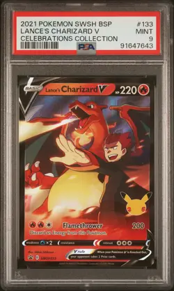 PSA 9 2021 Pokemon Swsh Black Star Promo #133 Lance's Charizard V - Image 1