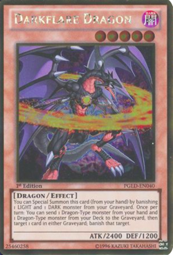 1X NM Darkflare Dragon - PGLD-EN040 - Gold Rare 1st Edition Premium Gold yugioh - Image 1