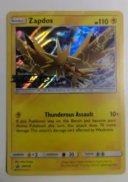 Zapdos SM159 Team Up Holo Rare Prerelease Promo Pokemon Card Stamped - Image 1