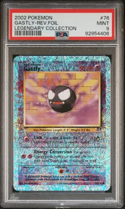 Gastly Reverse Holo 76/110 PSA 9 Legendary Collection Pokemon - Image 1