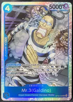 One Piece TCG OP16-056 | Mr.3 (Galdino) SR Holo Rare Time of Battle - English NM - Image 1