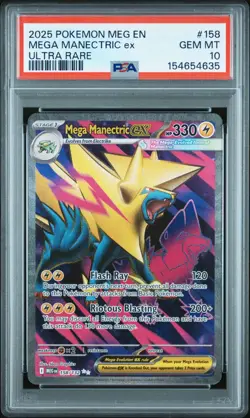 PSA 10 Mega Manectric ex #158 Mega Evolution 2025 Pokemon English Card TCG - Image 1