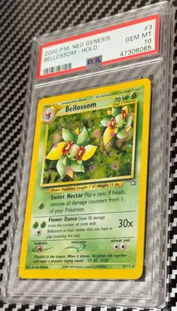 2000 Pokemon Unlimited Neo Genesis #3 Bellossom Holo PSA 10 Card GEM MINT! Pop56 - Image 3