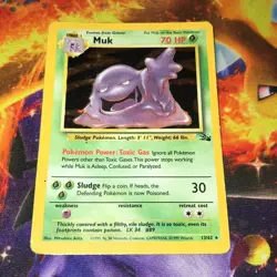 Muk ~ 13/62 ~ Holo ~ FOSSIL ~ DAMAGED ~ Pokemon Card - Image 1
