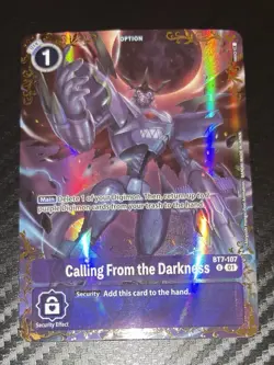 DIGIMON TCG Dual Evolution CALLING FROM THE DARKNESS Alt Art Card BT7-107 - Image 1